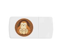 Azeeda 'Mother Barn Owl & Chicks' Pill Box with Tablet Splitter (PI00037949)