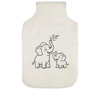 Azeeda 'Mother Elephant & Baby' Hot Water Bottle Cover (HW00043233)