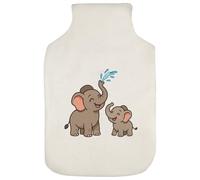 Azeeda 'Mother Elephant & Baby' Hot Water Bottle Cover (HW00043234)