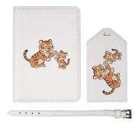 Azeeda 'Mother Tiger & Cub' Passport Travel Set - White (PA00046229)