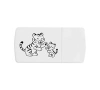 Azeeda 'Mother Tiger & Cub' Pill Box with Splitter (PI00046027)