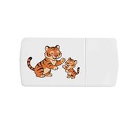 Azeeda 'Mother Tiger & Cub' Pill Box with Splitter (PI00046028)
