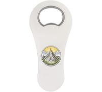 Azeeda 'Mountain Peak with Flag' Bottle Opener Fridge Magnet (BO00104012)