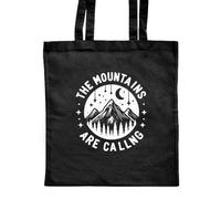 Azeeda 'Mountains Are Calling' Classic Black Tote Shopper Bag (ZB00022463)