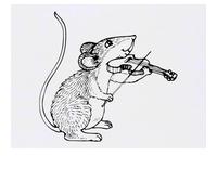 Azeeda 'Mouse Playing Violin' Temporary Tattoo - Water Resistant, Skin-Safe, Non-Toxic Transfer (TO00100959)