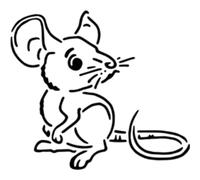 Azeeda 'Mouse' Reusable Stencil - Durable Decorative Template for Painting and Spraying on Walls, Tiles, Wood, Fabric & Craft Projects - S (A6) (WS00064265)