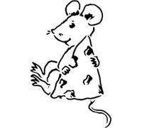 Azeeda 'Mouse with Cheese' Reusable Stencil - Durable Decorative Template for Painting and Spraying on Walls, Tiles, Wood, Fabric & Craft Projects - S (A6) (WS00064006)