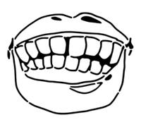 Azeeda 'Mouth Showing Teeth' Reusable Stencil - Durable Decorative Template for Painting and Spraying on Walls, Tiles, Wood, Fabric & Craft Projects - S (A6) (WS00065446)