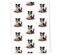 Azeeda 'Muddy Border Collie' Gift Wrap Paper (GI00138506)