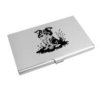 Azeeda 'Muddy Border Collie' Metal Business Card Holder (CH00056268)