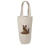 Azeeda 'Muddy German Shepherd' Cotton Wine Bottle Gift/Travel Bag (BL00050602)