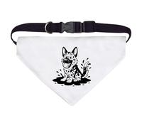 Azeeda 'Muddy German Shepherd' Pet Bandana - White, L (PD00083486)