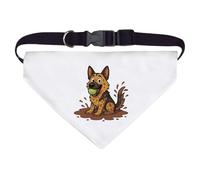 Azeeda 'Muddy German Shepherd' Pet Bandana - White, L (PD00083488)