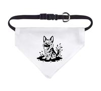 Azeeda 'Muddy German Shepherd' Pet Bandana - White, S (PD00083485)
