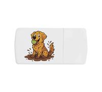 Azeeda 'Muddy Labrador' Pill Box with Tablet Splitter (PI00044025)