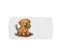 Azeeda 'Muddy Labrador Puppy' Pill Box with Tablet Splitter (PI00043647)