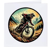 Azeeda 'Muddy Mountain Biker' Blank Greeting Card (GC00090529)
