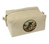 Azeeda 'Muddy Mountain Biker' Canvas Wash Bag/Makeup Case (CS00051208)