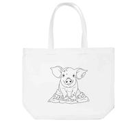 Azeeda 'Muddy Pig' Tote Shopping Bag For Life (BG00080775)