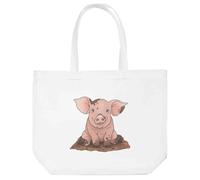 Azeeda 'Muddy Pig' Tote Shopping Bag For Life (BG00080776)
