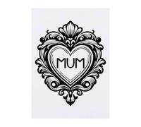 Azeeda 'Mum Love Heart' Temporary Tattoo - A6 (TO00075849)