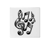Azeeda 'Music Notes' Ceramic Tile - 108mm Square (TD00044489)