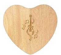 Azeeda 'Musical Guitar' Wooden Heart Shaped Chopping/Cutting Board (WB00045818)
