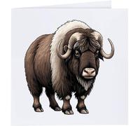 Azeeda 'Musk Ox' Blank Greeting Card (GC00091907)