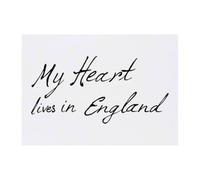 Azeeda 'My Heart Lives In England' Temporary Tattoo - A6 (TO00107511)