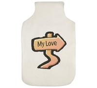 Azeeda 'My Love Sign' Hot Water Bottle Cover (HW00043195)