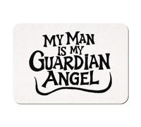 Azeeda 'My Man Is My Guardian Angel' Rectangular Fridge Magnet - Decorative Refrigerator & Whiteboard Magnet for Home, Kitchen or Office - 70mm x 49mm (FM00056232)