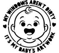Azeeda 'My Windows aren't Dirty It's My Baby's Art' Stencil/Template (WS00080135)