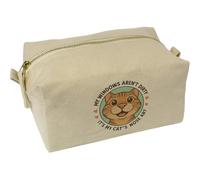 Azeeda 'My Windows aren't Dirty It's My Cats Nose Art' Canvas Wash Bag/Makeup Case (CS00045438)