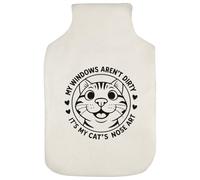 Azeeda 'My Windows aren't Dirty It's My Cats Nose Art' Hot Water Bottle Cover (HW00042579)