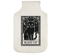 Azeeda 'Mystical Black Cat Card' Hot Water Bottle Cover (HW00042071)