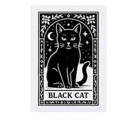 Azeeda 'Mystical Black Cat Card' Temporary Tattoo - Water Resistant, Skin-Safe, Non-Toxic Transfer (TO00086751)