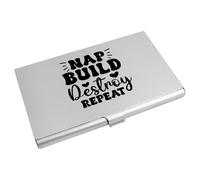 Azeeda 'Nap Build Destroy Repeat Funny Saying Toddler' Business Card Holder/Credit Card Wallet (CH00045052)