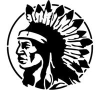 Azeeda 'Native American Chief' Reusable Stencil - Durable Decorative Template for Painting and Spraying on Walls, Tiles, Wood, Fabric & Craft Projects - L (A4) (WS00055465)