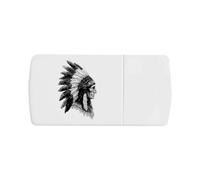 Azeeda 'Native American Chief Side View' Pill Box with Tablet Splitter (PI00036643)