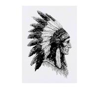 Azeeda 'Native American Chief Side View' Temporary Tattoo - Water Resistant, Skin-Safe, Non-Toxic Transfer (TO00088991)