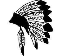 Azeeda 'Native American Headdress' Reusable Stencil - Durable Decorative Template for Painting and Spraying on Walls, Tiles, Wood, Fabric & Craft Projects - S (A6) (WS00068033)