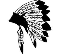 Azeeda 'Native American Headdress' Reusable Stencil - Durable Decorative Template for Painting and Spraying on Walls, Tiles, Wood, Fabric & Craft Projects - L (A4) (WS00055259)