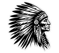 Azeeda 'Native American Indian Chief' White Premium Vinyl Decal Sticker - Waterproof, Durable & Easy to Apply - Ideal for Car Bumpers, Windows, Bins and More - Large (210mm) (DW00139310)