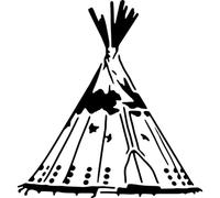 Azeeda 'Native American Tipi' Reusable Stencil - Durable Decorative Template for Painting and Spraying on Walls, Tiles, Wood, Fabric & Craft Projects - S (A6) (WS00067954)
