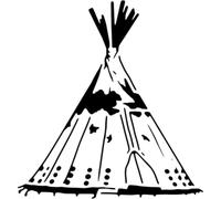 Azeeda 'Native American Tipi' Reusable Stencil - Durable Decorative Template for Painting and Spraying on Walls, Tiles, Wood, Fabric & Craft Projects - L (A4) (WS00055099)
