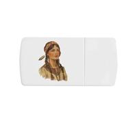Azeeda 'Native American Woman' Pill Box with Splitter (PI00044193)