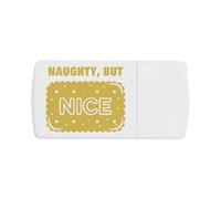 Azeeda 'Naughty But Nice Biscuit' Pill Box with Tablet Splitter (PI00042918)