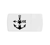 Azeeda 'Nautical Anchor & Star' Pill Box with Tablet Splitter (PI00039310)