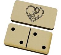 Azeeda 'Nautical Rope & Anchor Heart' Domino Set & Box (DM00059471)