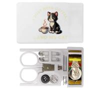 Azeeda 'Need Coffee & My Cat' Mini Travel Sewing Kit (SE00048641)